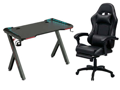 Gaming Table R5 140cm & Nicola Gaming chair PVC Black