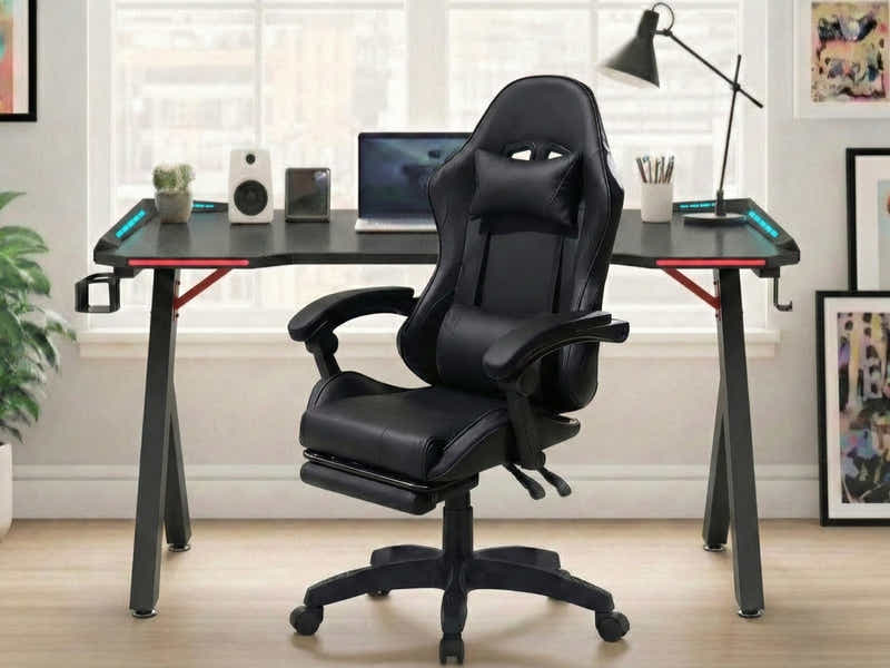 Gaming Table R5 140cm & Nicola Gaming chair PVC Black