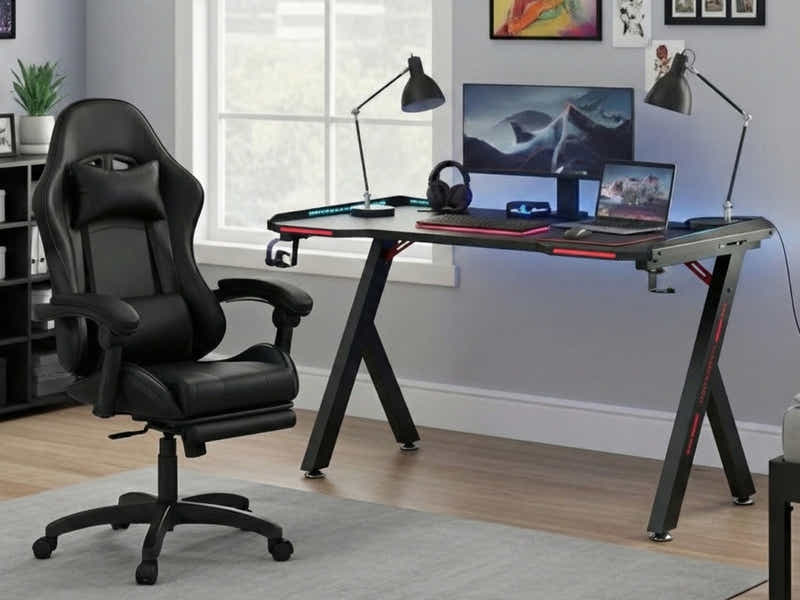 Gaming Table R5 140cm & Nicola Gaming chair PVC Black