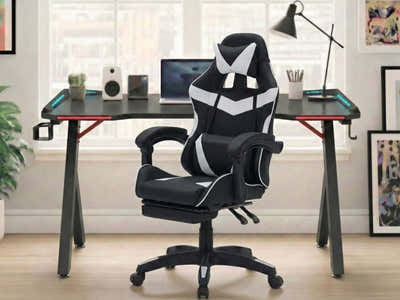 Gaming Table R5 140cm & Nicola Gaming chair PVC Black+White
