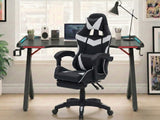 Gaming Table R5 140cm & Nicola Gaming chair PVC Black+White
