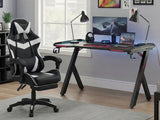 Gaming Table R5 140cm & Nicola Gaming chair PVC Black+White