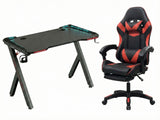 Gaming Table R5 140cm & Nicola Gaming chair PVC Black+Red