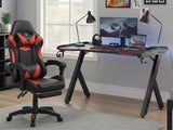 Gaming Table R5 140cm & Nicola Gaming chair PVC Black+Red