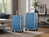 2-Piece PC & Alu Luggage Set - Ice Blue