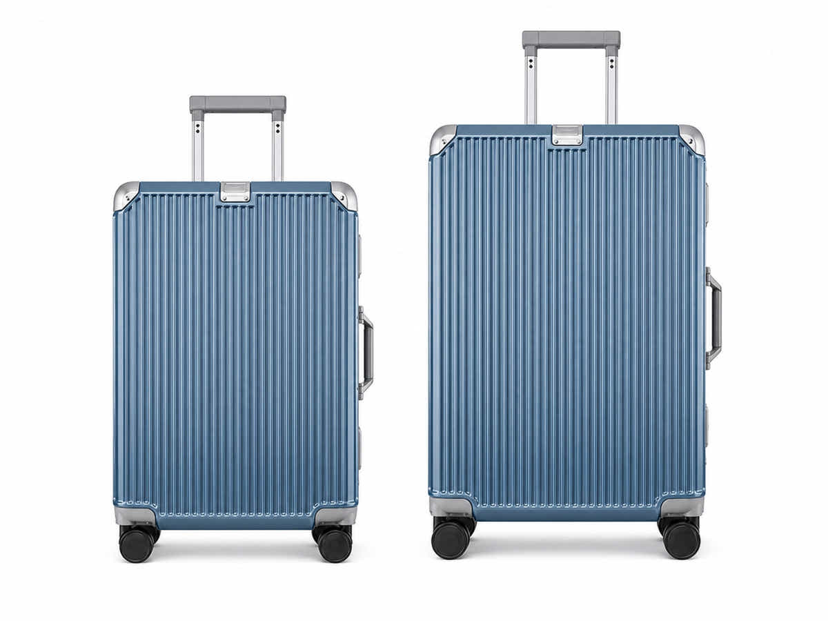 2-Piece PC & Alu Luggage Set - Ice Blue
