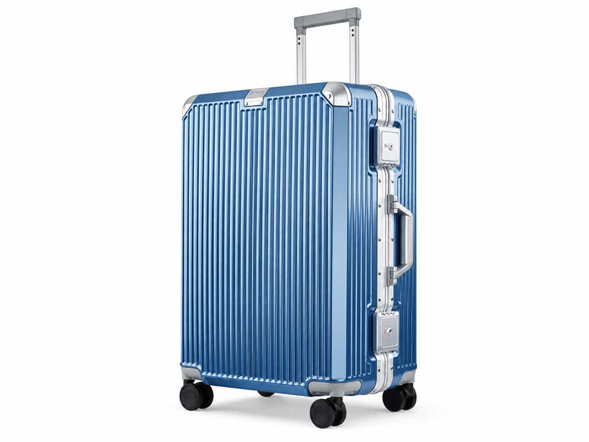2-Piece PC & Alu Luggage Set - Ice Blue