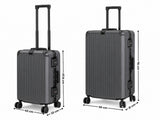 2-Piece PC & Alu Luggage Set - Dark Grey
