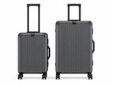 2-Piece PC & Alu Luggage Set - Dark Grey