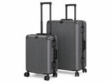 2-Piece PC & Alu Luggage Set - Dark Grey