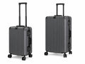 2-Piece PC & Alu Luggage Set - Dark Grey