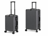 2-Piece PC & Alu Luggage Set - Dark Grey