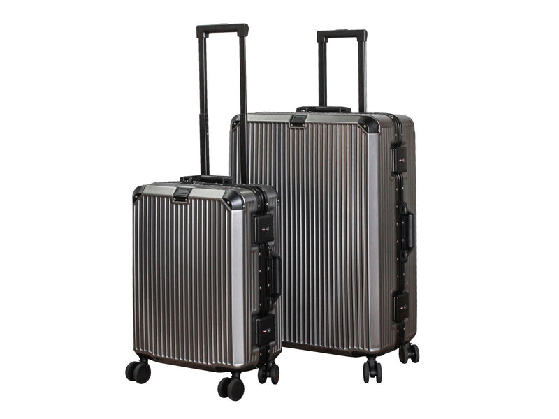 2PC Aluminum Luggage Set Dark Grey – TSB Living