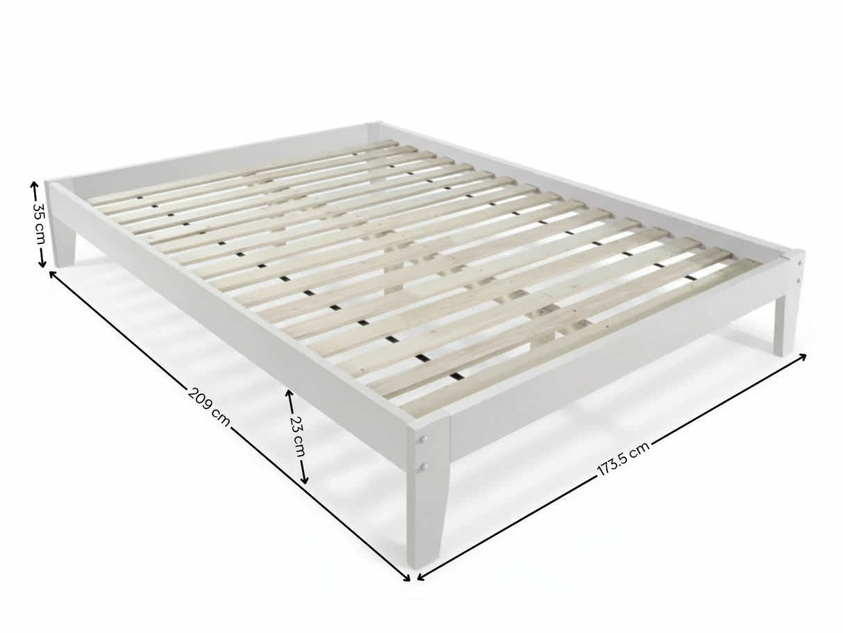 Sovo Bed Frame White & MEM 23 cm Mattress - King
