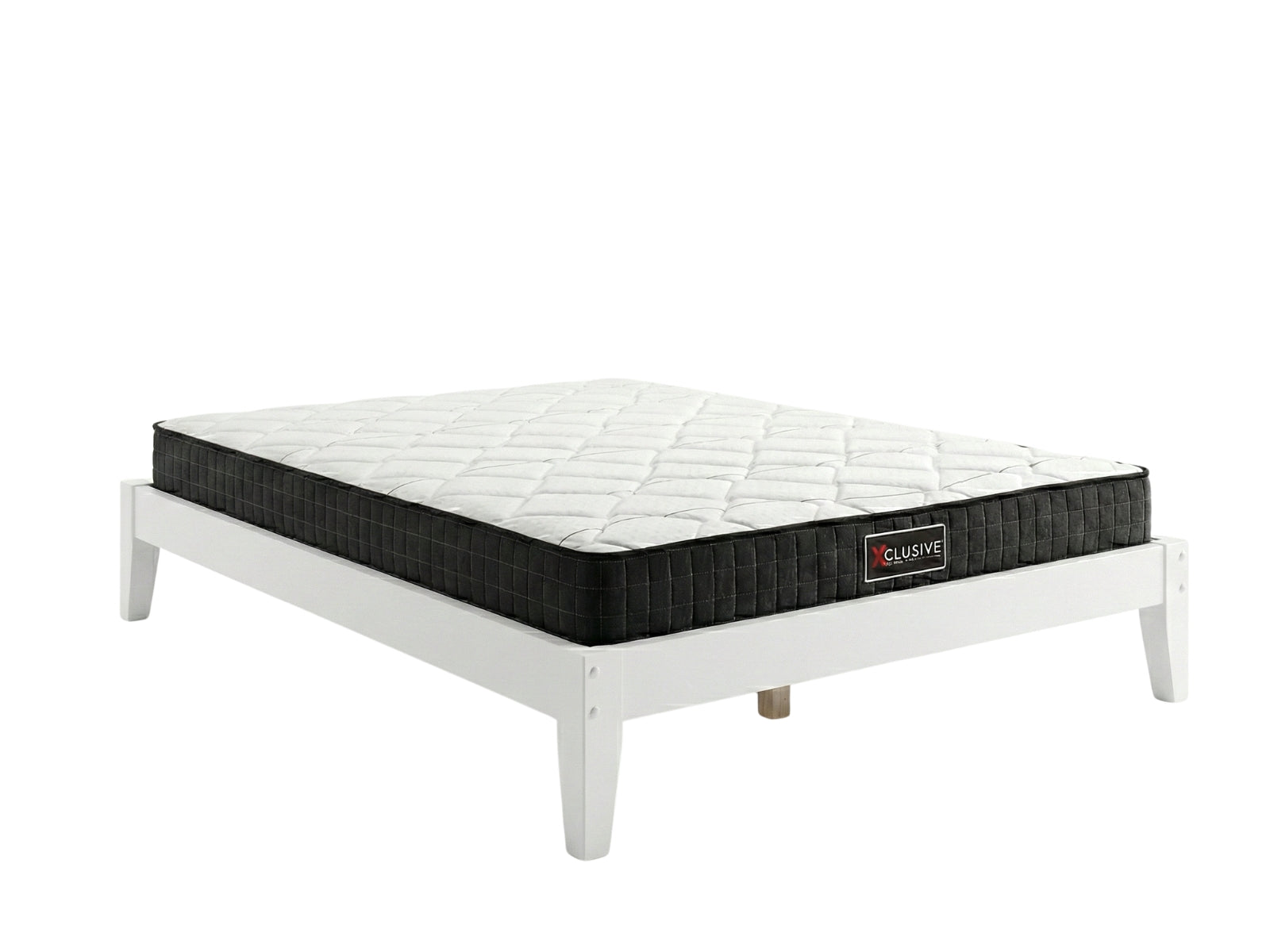 Sovo Bed Frame White & Xclusive X20 Mattress - King