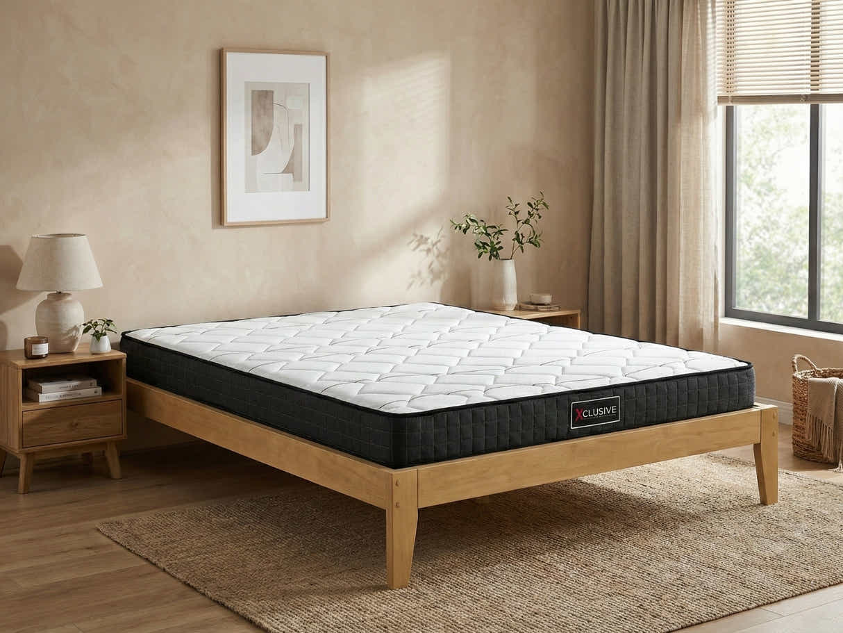 Sovo Bed Frame Oak & Xclusive X20 Mattress - King
