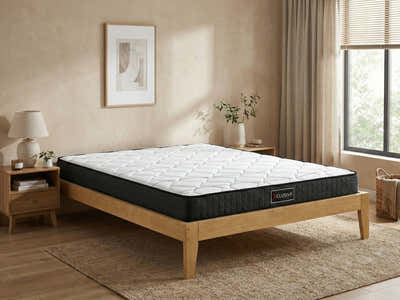 Sovo Bed Frame Oak & Xclusive X20 Mattress - King