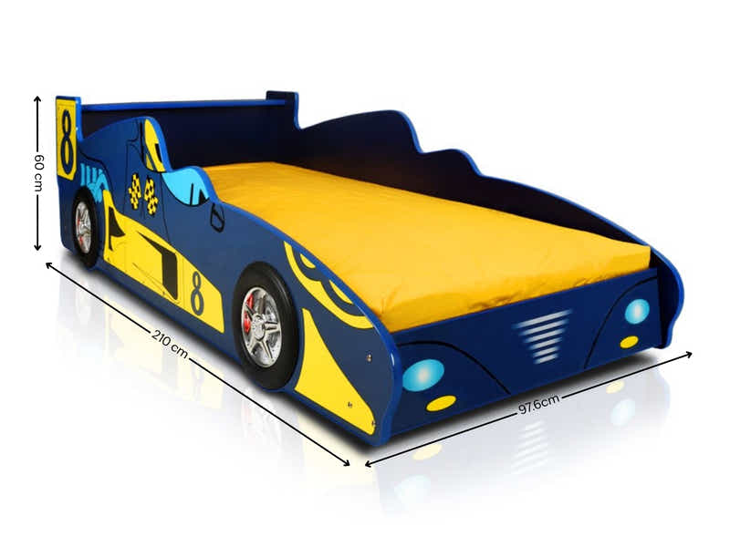 Supreme F1 Race Car Bed Frame Blue - Single