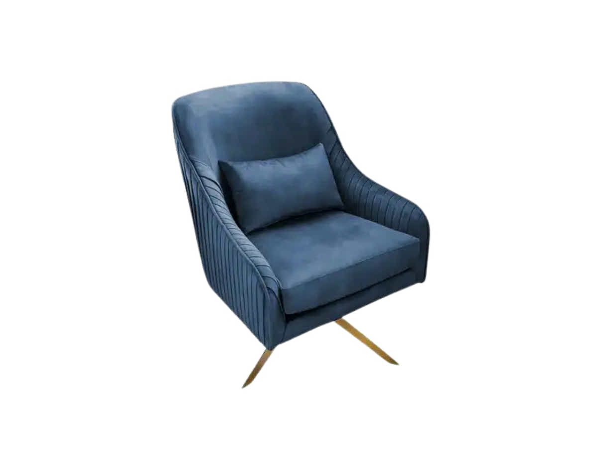 Velvet Swivel Accent Chair - Navy
