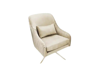 Velvet Swivel Accent Chair - Beige
