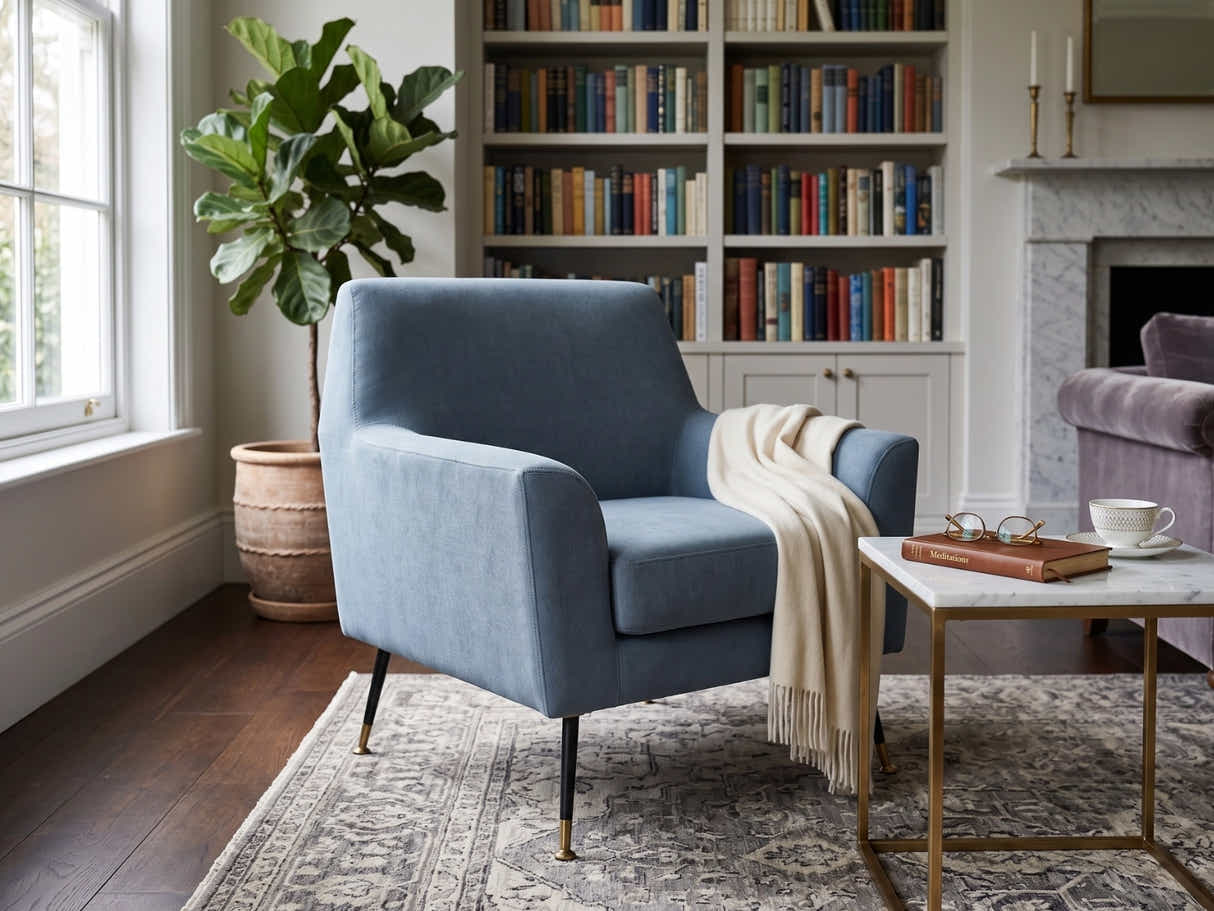 Leisure Chair Velvet - Light Blue