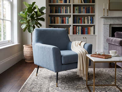 Leisure Chair Velvet - Light Blue