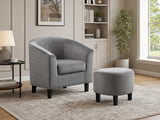 Cambia Tub Chair with Ottoman Velvet - Dark Grey