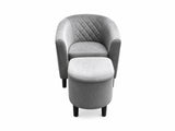 Cambia Tub Chair with Ottoman Velvet - Dark Grey
