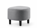 Cambia Tub Chair with Ottoman Velvet - Dark Grey