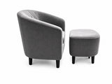 Cambia Tub Chair with Ottoman Velvet - Dark Grey