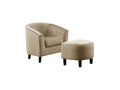 DS Cambia Tub Chair with Ottoman Velvet - Light Brown