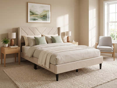Breezy Bed Frame Beige - Double