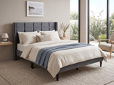 Neron Velvet Bed Frame Charcoal - Double