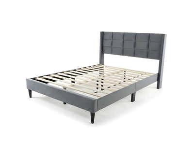 DS Neron Velvet Bed Frame Charcoal - Double