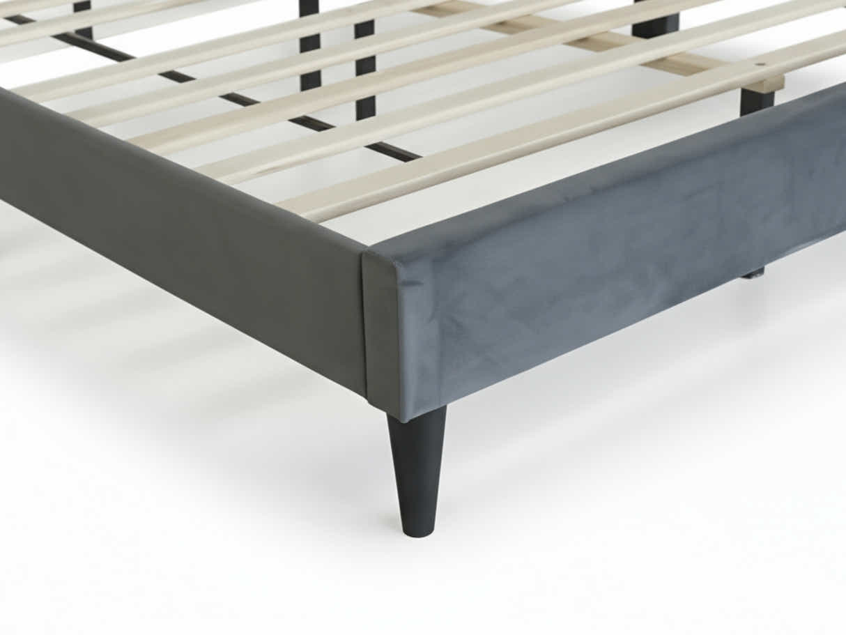 DS Neron Velvet Bed Frame Charcoal - Double