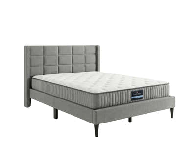 Neron Velvet Bed Frame Charcoal & FIRM23 Mattress - Double