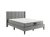Neron Velvet Bed Frame Charcoal & FIRM23 Mattress - Double