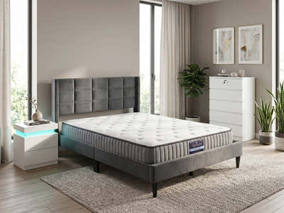 Elegant Guest Room Combo - Bed, Mattress, Bedside & Tallboy