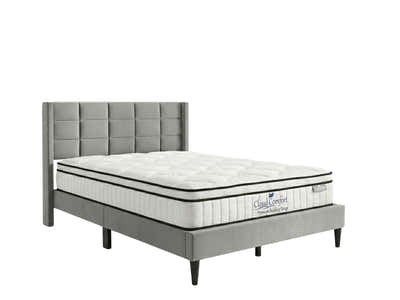 Neron Velvet Bed Frame Charcoal & Boucle22 Mattress - Double
