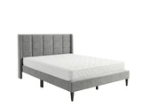 Neron Velvet Bed Frame Charcoal & Bon15 Mattress - Double