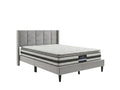 Neron Velvet Bed Frame Charcoal & Bon21 Mattress - Double