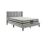 Neron Velvet Bed Frame Charcoal & Bon21 Mattress - Double
