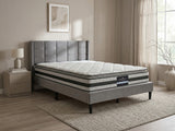 Neron Velvet Bed Frame Charcoal & Bon21 Mattress - Double