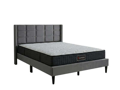 Neron Velvet Bed Frame Charcoal & Xclusive X20 Mattress - Double