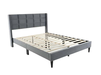 Neron Velvet Bed Frame Charcoal - Queen