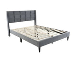 Neron Velvet Bed Frame Charcoal - Queen