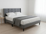 Neron Velvet Bed Frame Charcoal & GEL30 Mattress - Queen