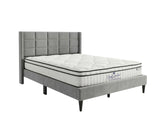 Neron Velvet Bed Frame Charcoal & Boucle22 Mattress - Queen