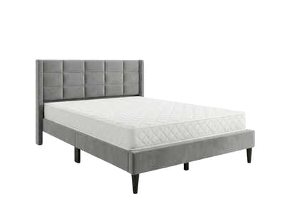 Neron Velvet Bed Frame Charcoal & Bon15 Mattress - Queen
