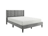 Neron Velvet Bed Frame Charcoal & Bon15 Mattress - Queen